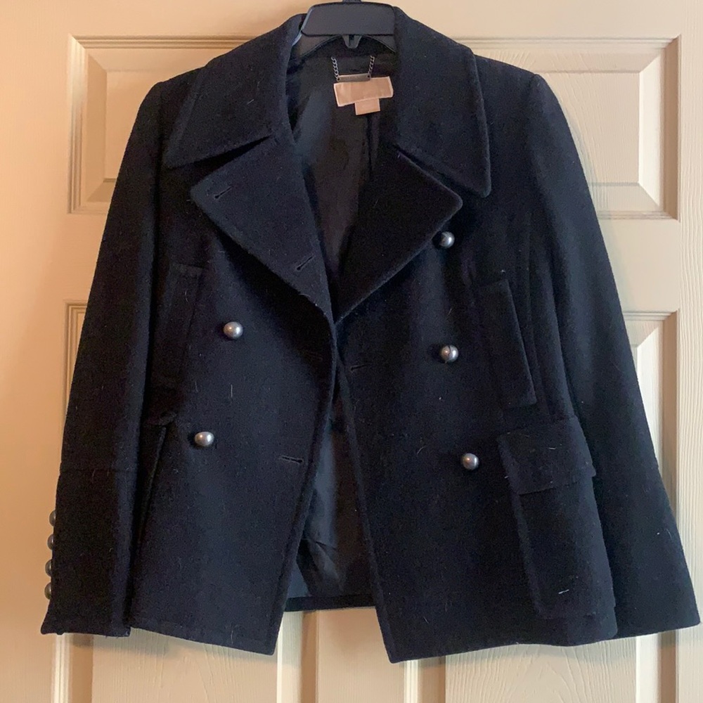 Black Michael Kors pea coat.